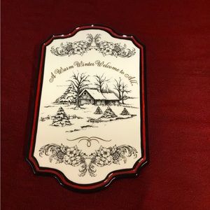 Grasslands road “A Warm Winter Welcome” ceramic plaque